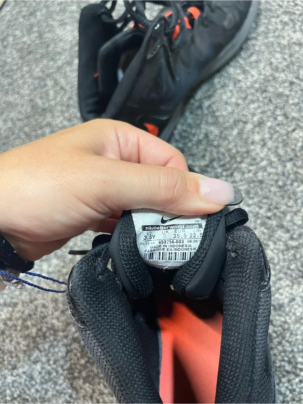 Nike Kids Black and Orange Basketball Shoes